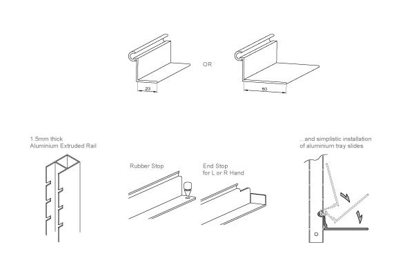 Aluminium Tray Slide Components